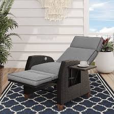 Poltrona Relax in Rattan con Cuscino - Regolabile