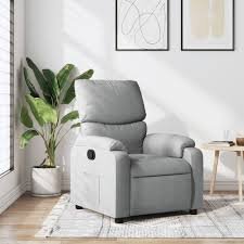 Poltrona Relax Reclinabile Gecheer in Tessuto Grigio Chiaro