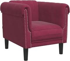 Poltrona Velluto Rosso Vino vidaXL