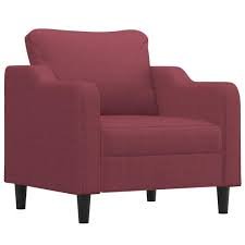Poltrona Rosso Vino 60 cm in Tessuto - vidaXL