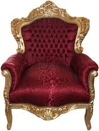 Poltrona Barocca 'King' Bordeaux/Oro - Casa Padrino